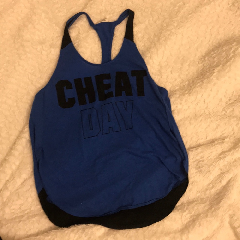 PINK Tank Top Shirt Sport Gym Blue Victoria Secret